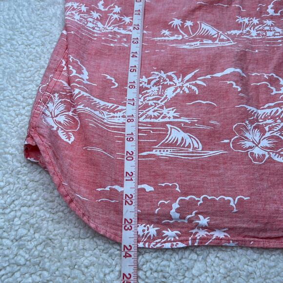 Gap Kids Sherbert Orange Linen Blend Button Up Large - Picture 8 of 9